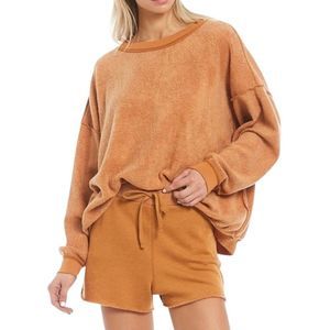 Free People Kelly Set Sweatshirt Shorts Cognac Size XS